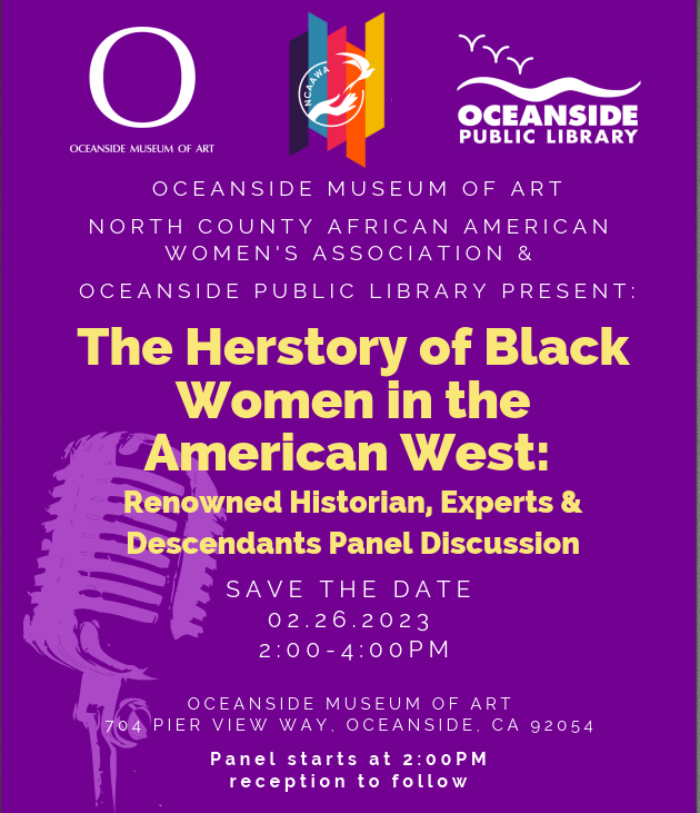 Flyer, purple background w text " Herstory of Black Women in the American West"