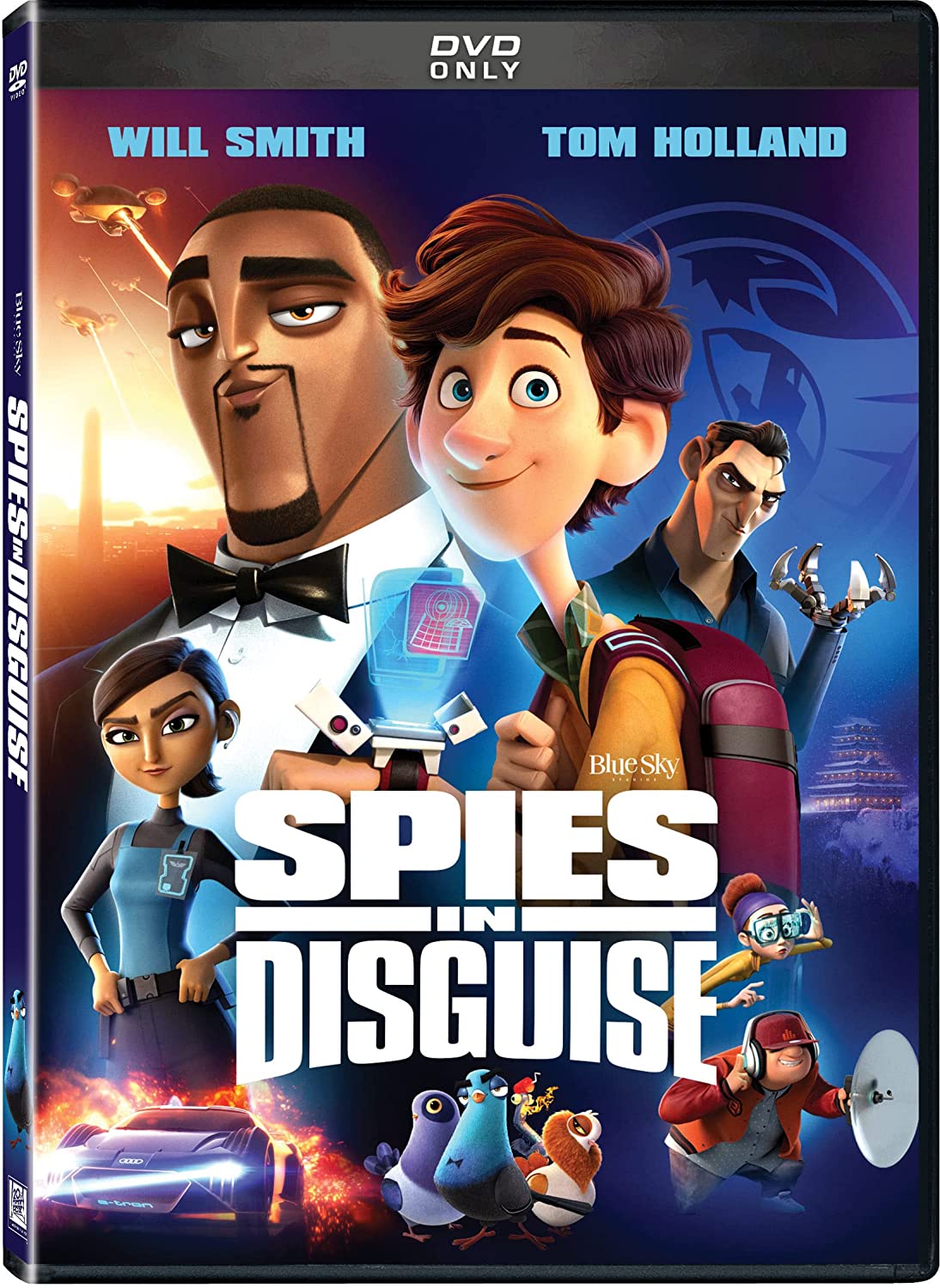 DVD Movie Cover of Spies in Disguise showing cartoon characters