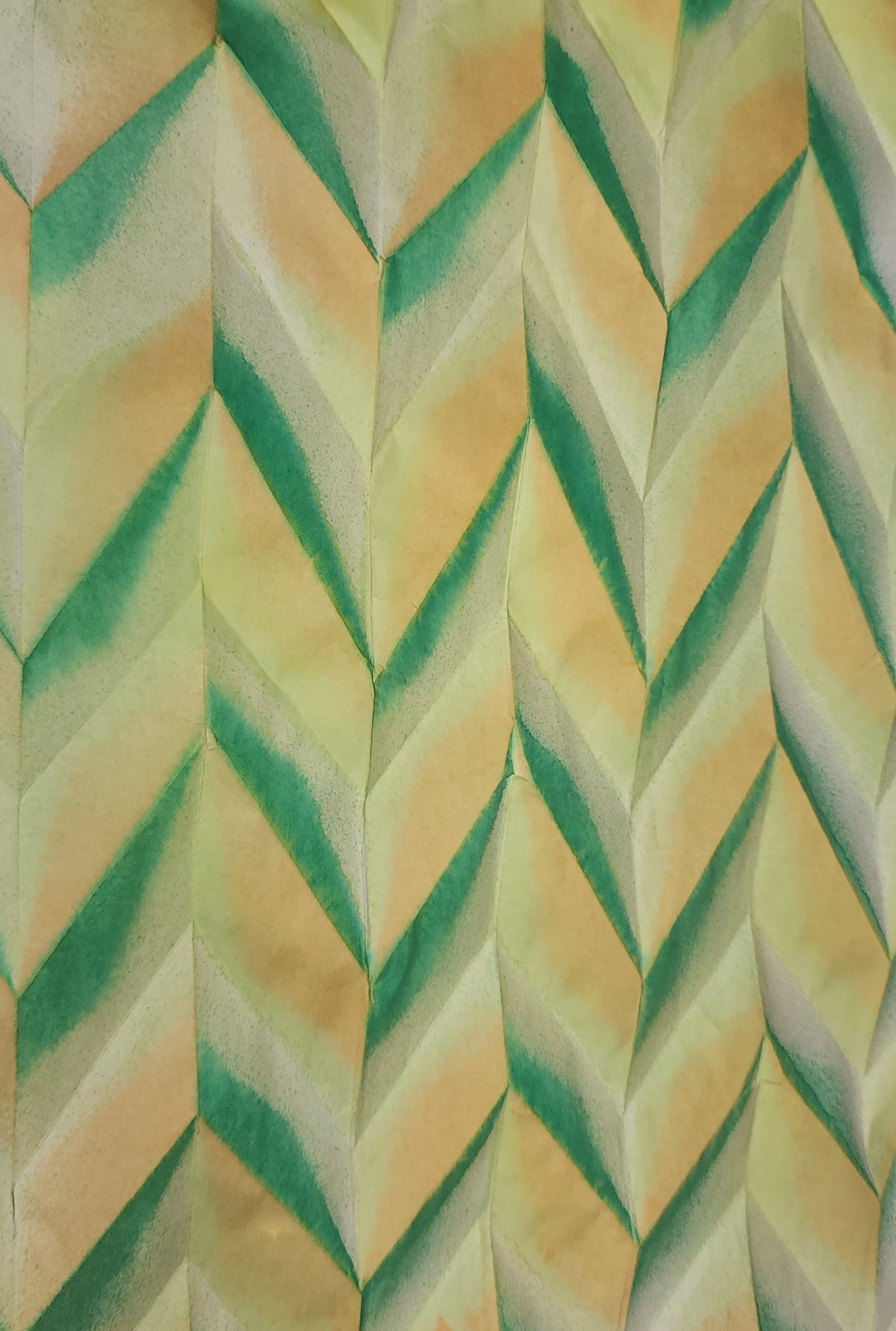 yellow, lime, and green herringbone art pattern