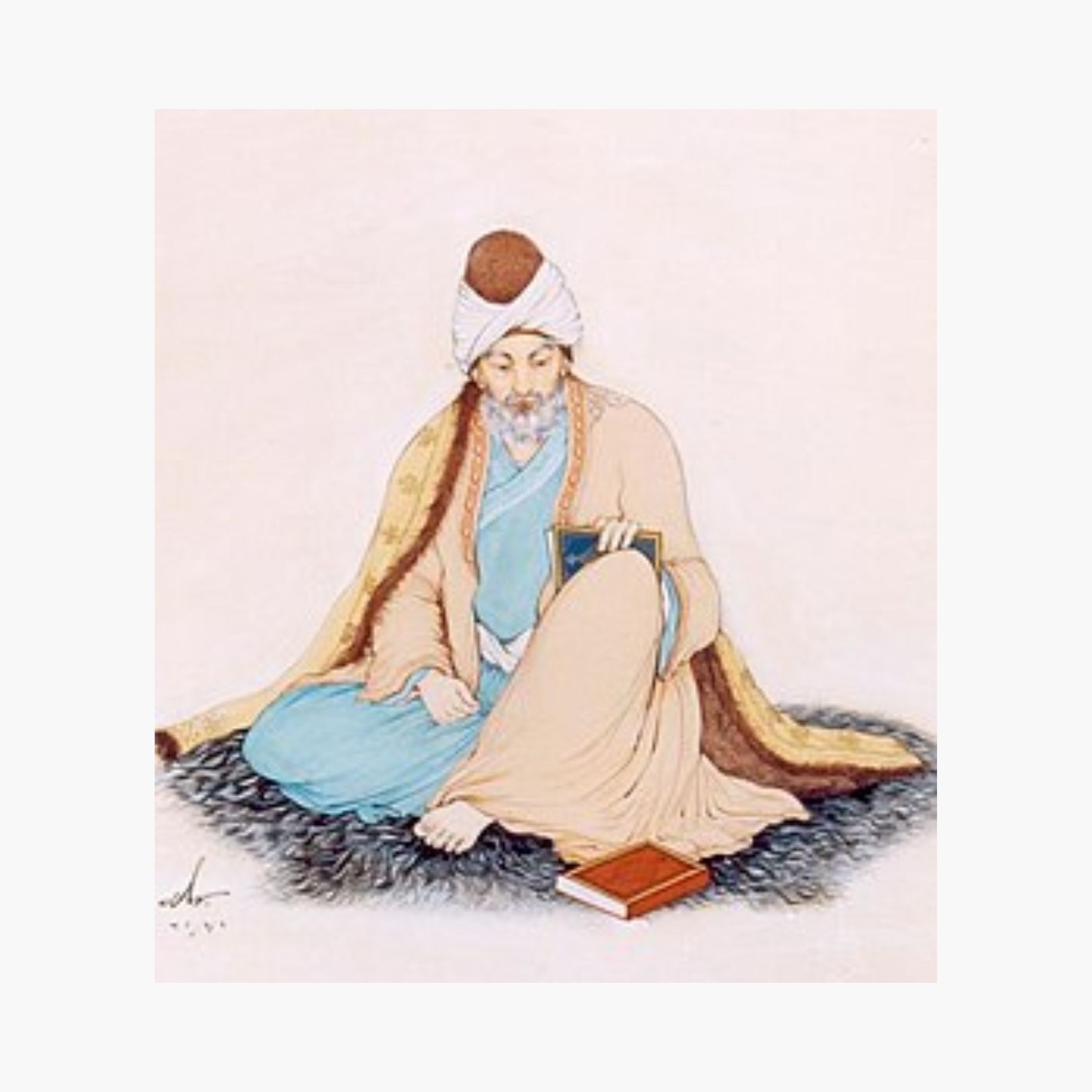 Rumi as depicted by Iranian artist Hossein Behzad (1957)