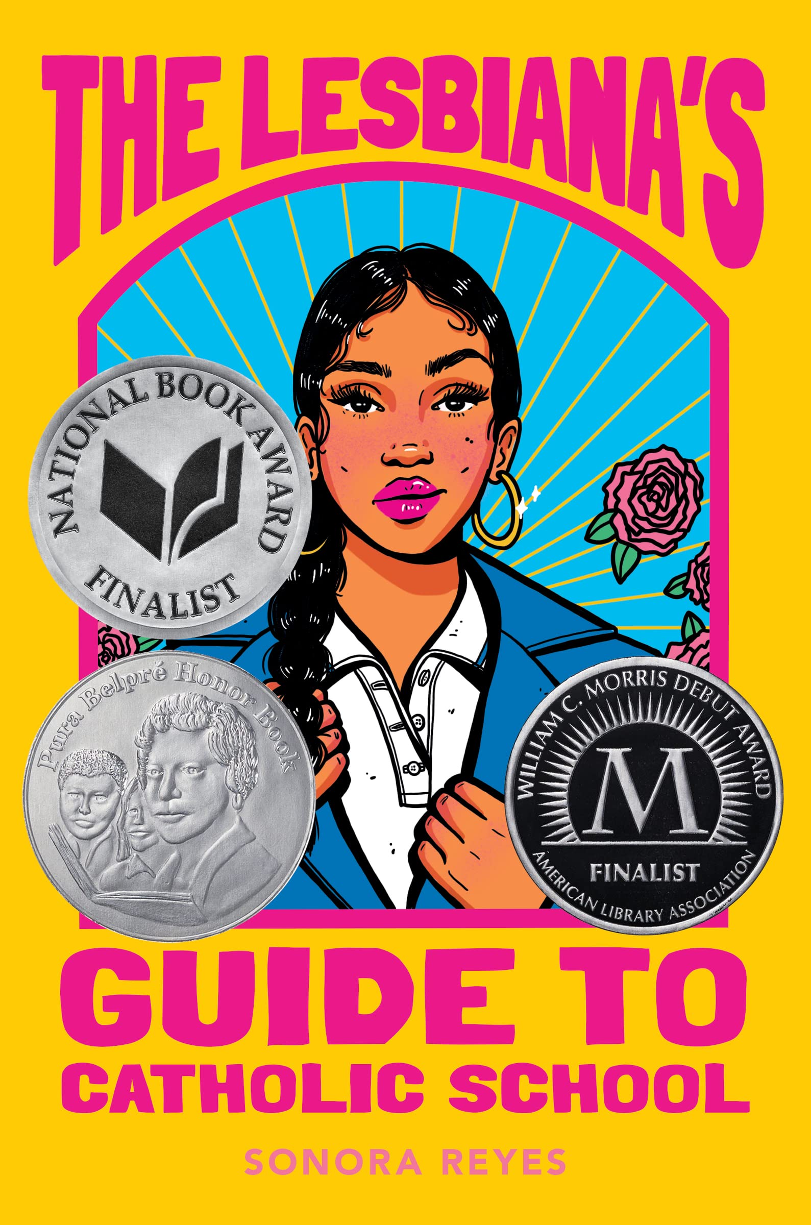 a book cover with the book title and way too many awards blocking the portrait of a young latita removing her jacket
