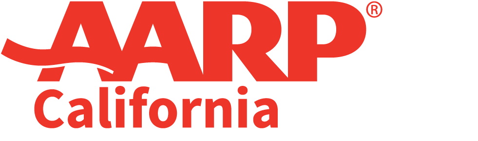 AARP California logo. Red letters.