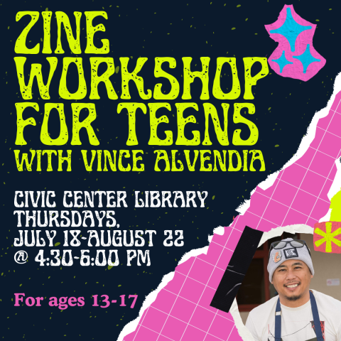flyer for zine workshop for teens