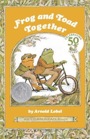 Frog and Toad Riding Tandem on a Bike