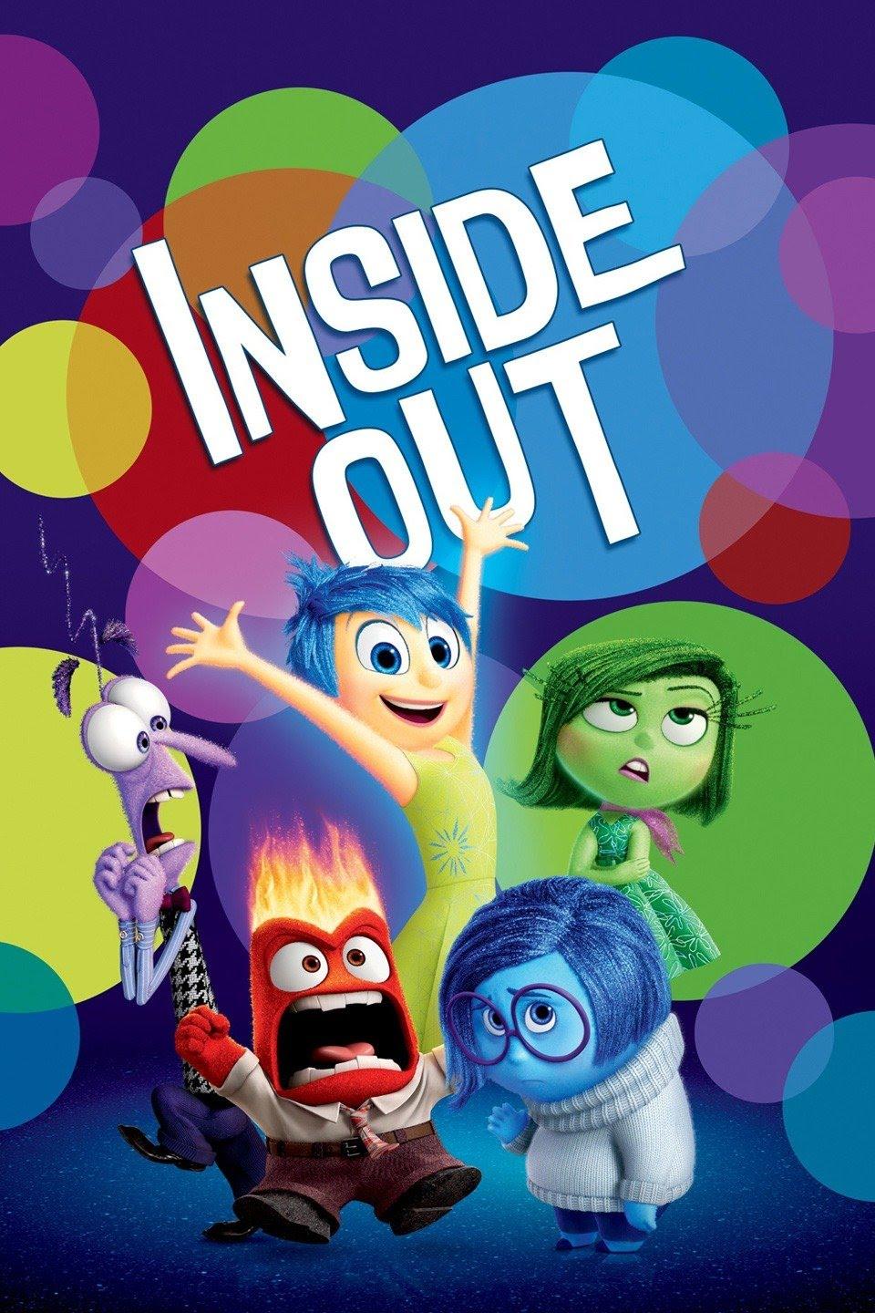 Cover of the Inside Out movie including title, characters and colorful background