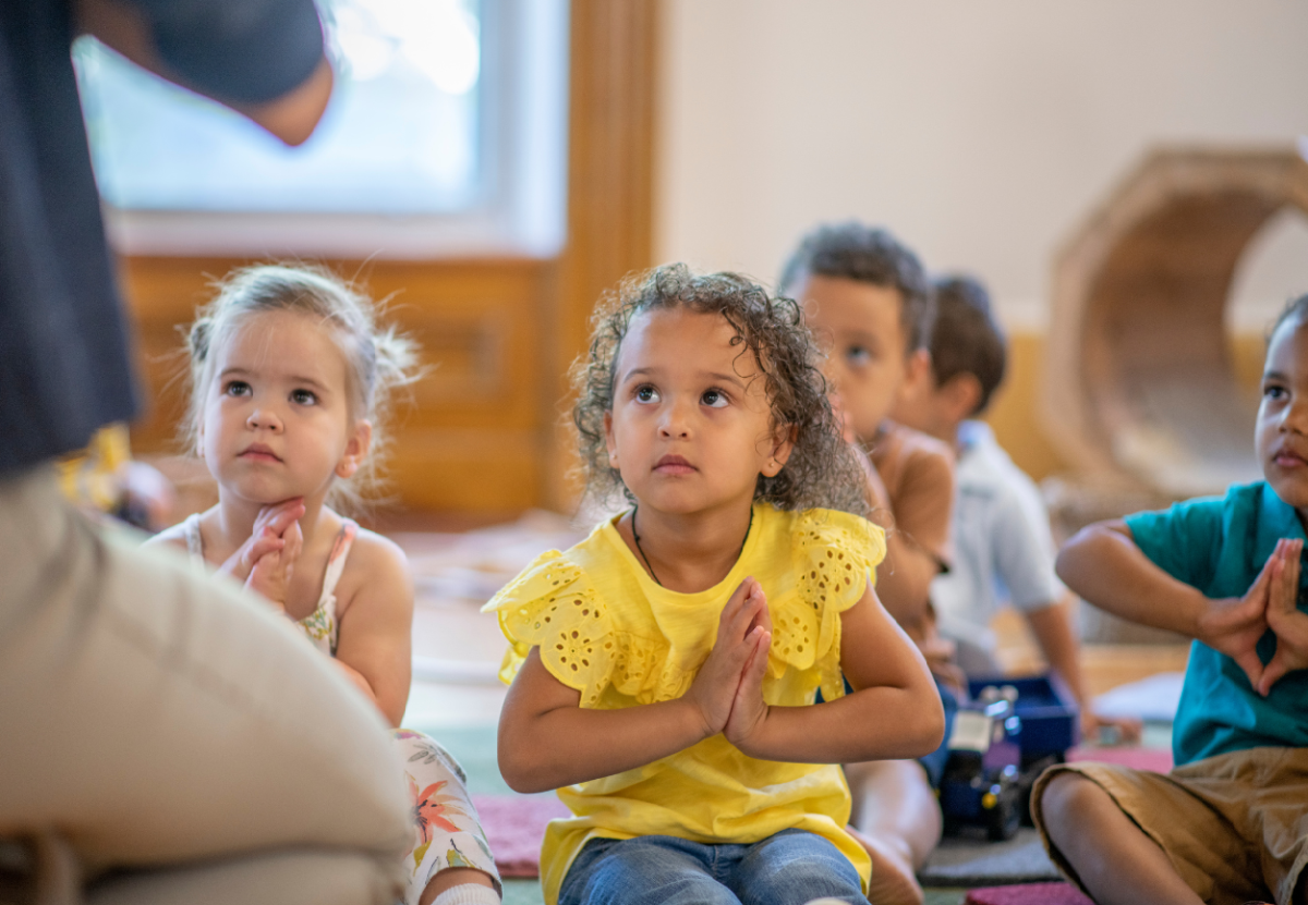 Children doing yoga