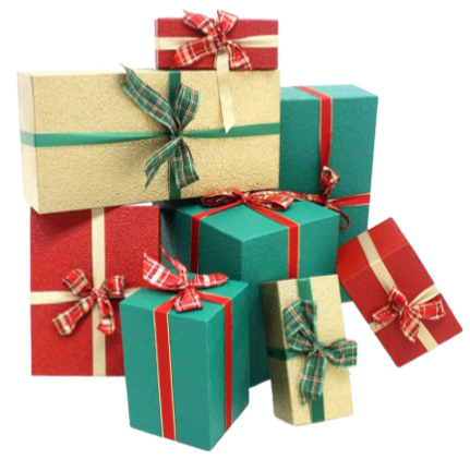 Wrapped gift boxes