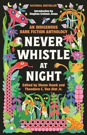 Book cover of Never Whistle at Night: An Indigenous Dark Fiction Anthology by Shane Hawk