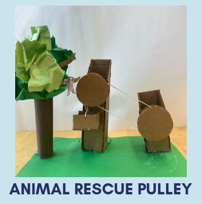 different level cardboard pulleys linked together
